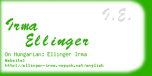 irma ellinger business card